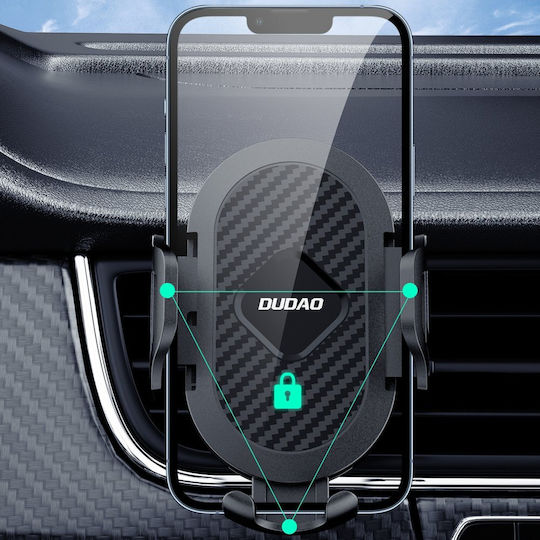 Dudao F2 Plus Suport Auto Pentru Telefon Prindere Pe Grilă Eliberare Rapidă Negru