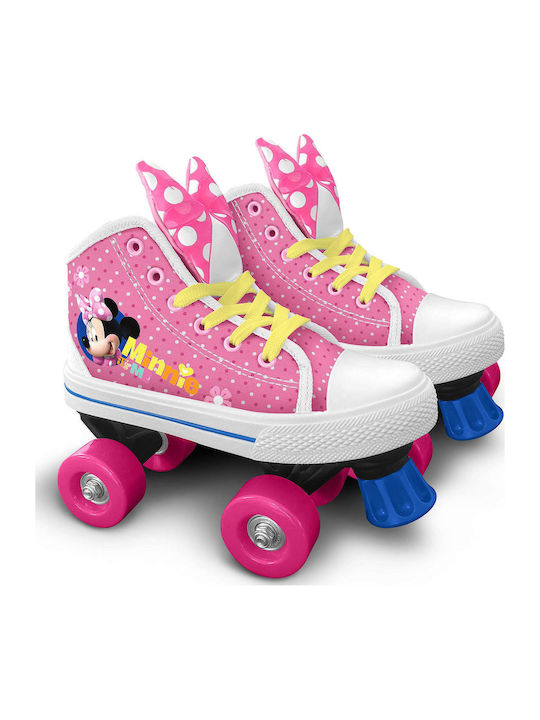 Role inline Disney Minnie, PVC, roz, pentru copii de la 3 ani