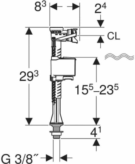 Flotor De Fund 3/8" Pentru Rezervoare De Porțelan Geberit 136.753.00.1