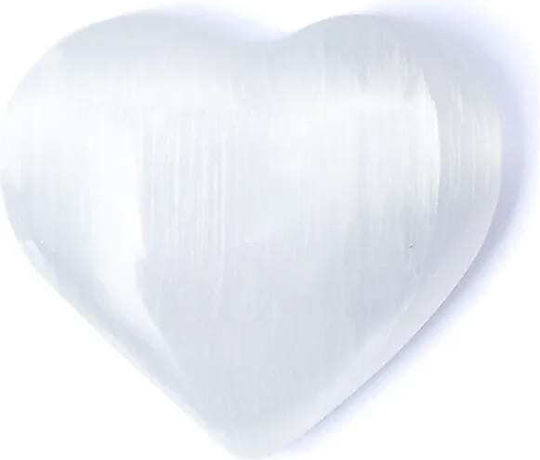 Semi-Precious Stone Selenite Heart Stone Selenite Heart Shape 6cm