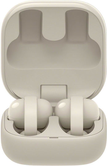 Sony LinkBuds Clip Bluetooth Handsfree Ακουστικά με Αντοχή στον Ιδρώτα και Θήκη Φόρτισης Greige