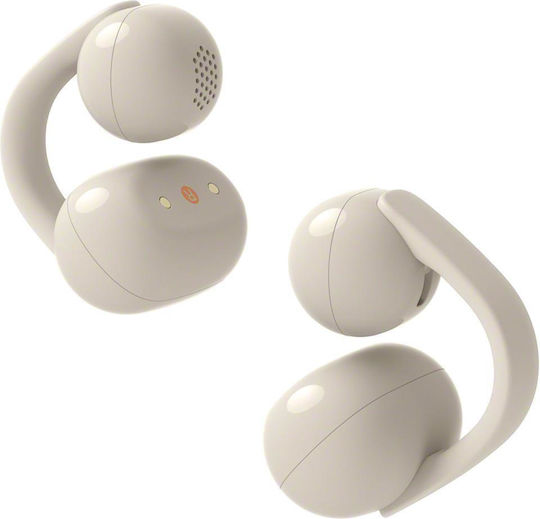 Sony LinkBuds Clip Bluetooth Handsfree Ακουστικά με Αντοχή στον Ιδρώτα και Θήκη Φόρτισης Greige