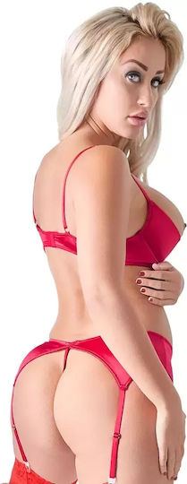 Passionate Red Shelf Bra Set
