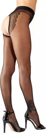 Bold Open Crotch Black Tights