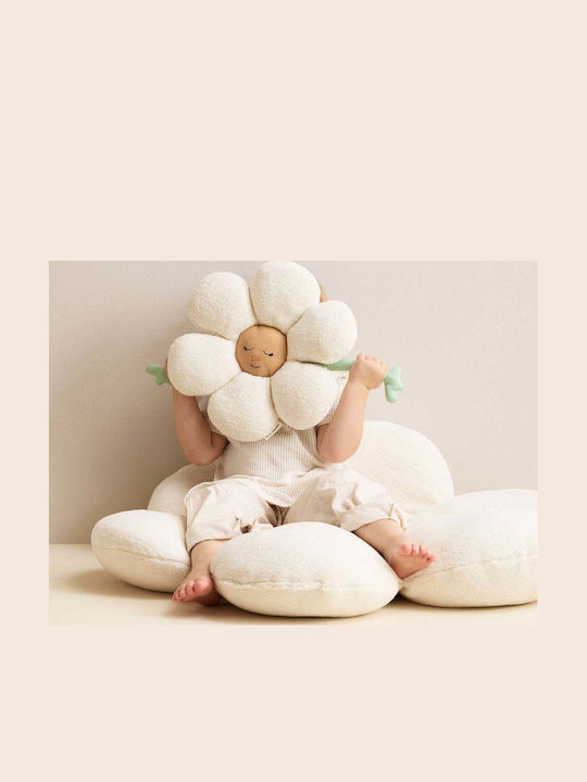 Kids Concept Στρογγυλό Παιδικό Διακοσμητικό Μαξιλάρι Λευκό Φ100εκ.