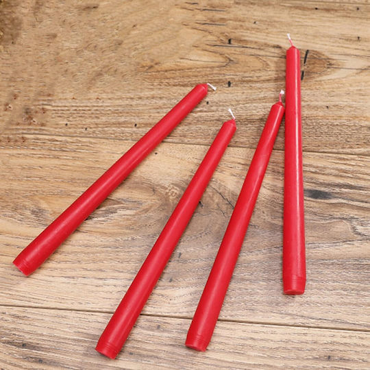 Alista Home Decorative Red Taper Candle 80gr 4 Pieces