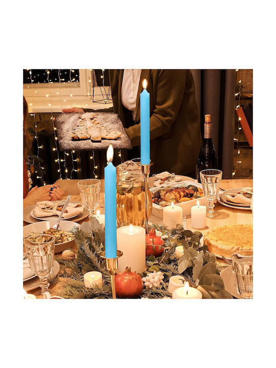 Alista Home Decorative Blue Taper Candle 80gr 4 Pieces