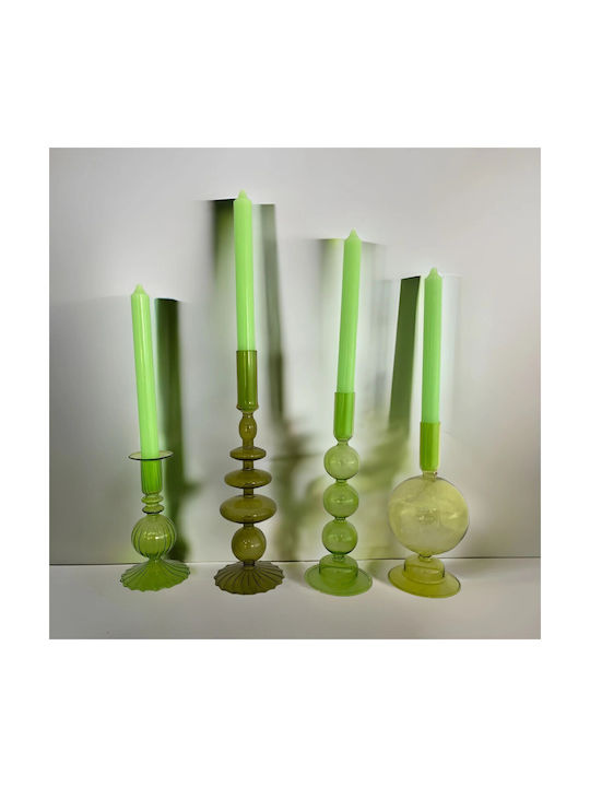 Alista Home Lumânare Decorativă Conică Verde 25cm 80gr 4 Bucăți