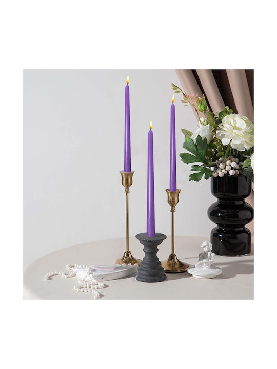 Alista Home Lumânare Decorativă Conică Violet 25cm 80gr 4 Bucăți
