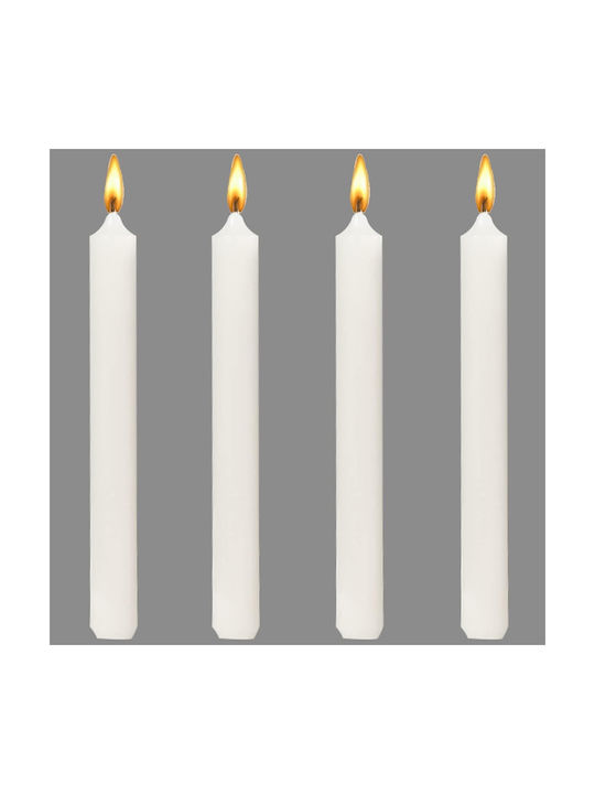Alista Home Lumânare Decorativă Conică Albă 25cm 80gr 4 Bucăți