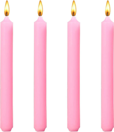 Alista Home Lumânare Decorativă Conic Roz 80gr 4 Bucăți