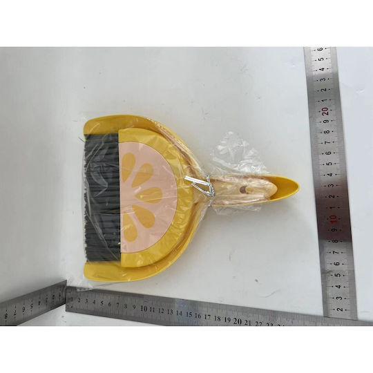 Set Mini Mătură Cu Fară Alista Home Curățător Mic Pentru Uz Casnic Birou Bucătărie Acasă Model Lămâie 23 X 18 Cm Galben-Orange