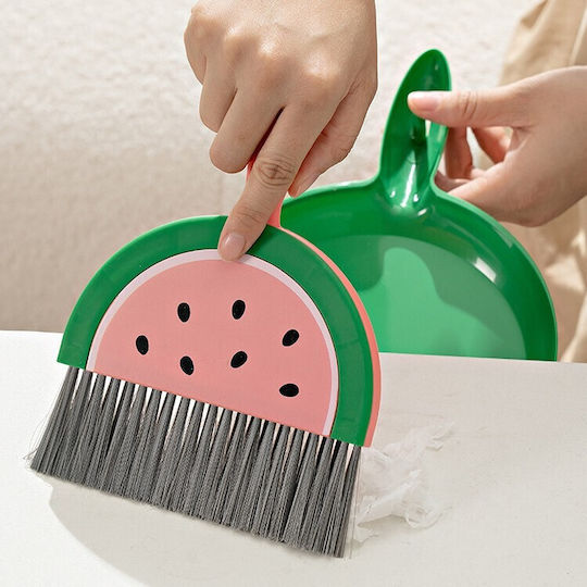 Set Mini Mătură Cu Fară Alista Home Curățare Mică Uz Casnic Birou Bucătărie Model Pepene Verde 23 X 18 Cm Roz-Verde