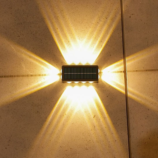 Alista Home Lumină Solară de Perete 5W cu Lumină Alb Cald IP65 19x9.5cm