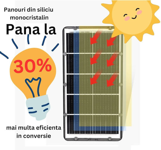 Alista Home Lampă Solară de Stradă 53W 5000lm Alb Rece 6500K cu Senzor de Mișcare și Telecomandă IP65 91.6x36.5x8.7cm