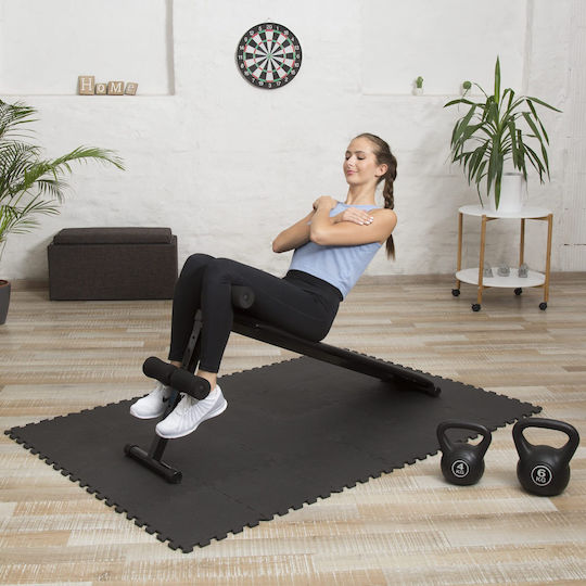 Relaxdays Gymnastikmatten Puzzle Gymnastikmatten Schwarz 30x30x30cm 24 Stück