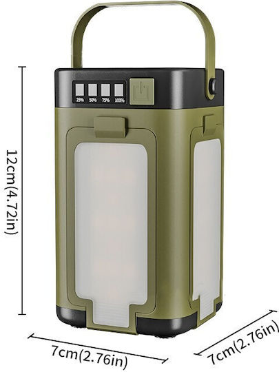 Alista Home Lustră Solară Tip Lanternă cu Lumină Verde 12.5x7x7cm