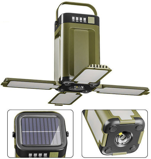 Alista Home Lustră Solară Tip Lanternă cu Lumină Verde 12.5x7x7cm