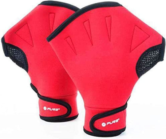 Pure2Improve Swim Gloves Γάντια Κολύμβησης Κόκκινα