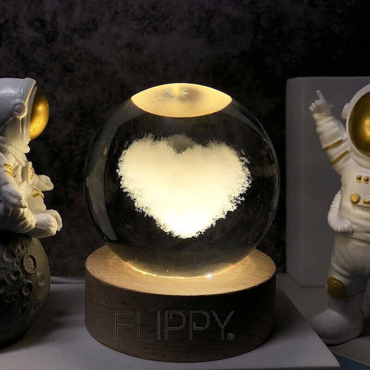 Alista Home Decorative LED Table Lamp Warm White Crystal Ball 3x3cm