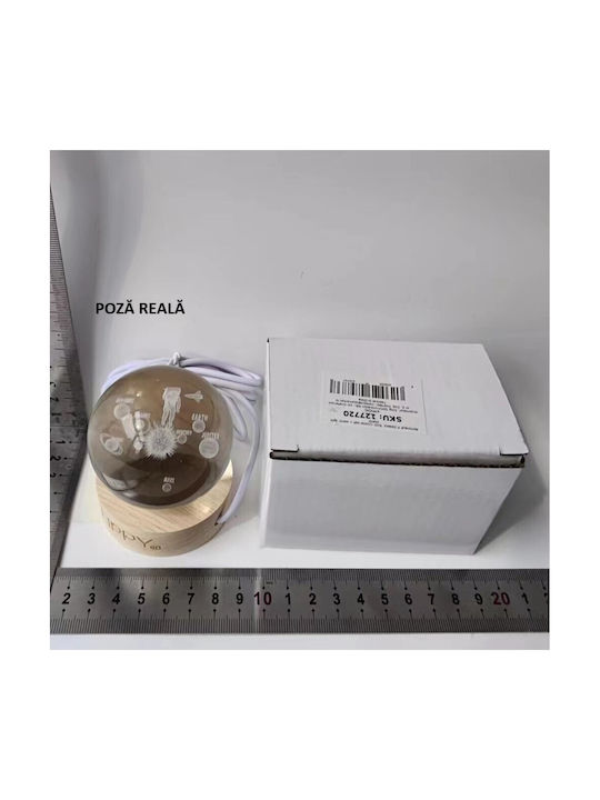 Alista Home Dekoratives Tischlicht LED Warmes Weiß Kristallkugel 3x3cm