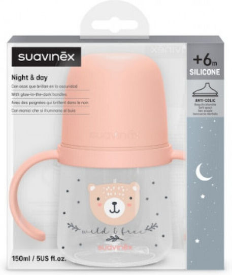 Suavinex Educational Baby Sippy Cup Plastic with Handles Pink for 6m+ 150ml