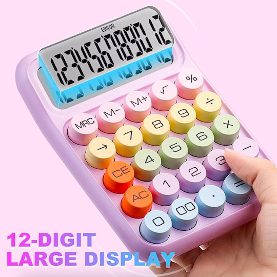Alista Home Accounting Calculator 12 Digits in Pink Colour