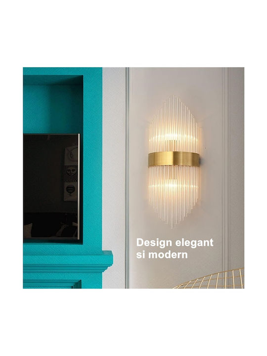Alista Home Lustră de Perete Modernă cu LED Integrat Aurie 45x18cm