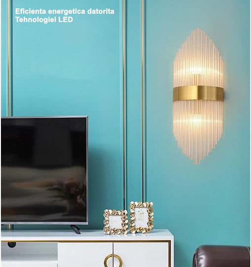 Alista Home Lustră de Perete Modernă cu LED Integrat Aurie 45x18cm
