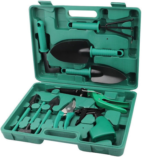 Set 10 Accesorii Grădină Alista Home Geantă Depozitare Inclusă Oțel Inoxidabil 37 X 28 Cm Verde