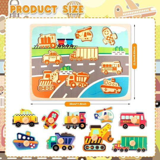 Puzzle Din Lemn Pentru Copii 3+ Ani 9 Piese Alista Home