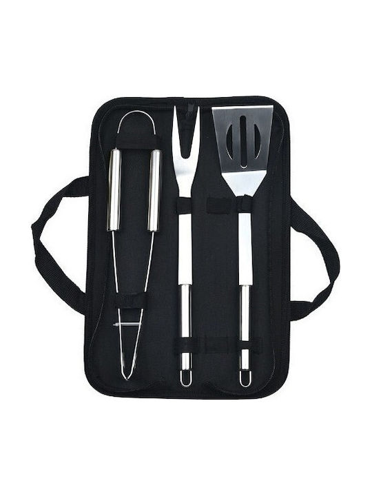 Set 3 Ustensile Grătar Alista Home Oțel Inoxidabil Geantă Oxford Argintiu