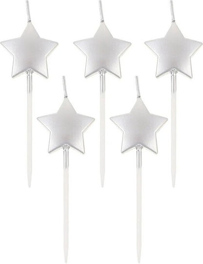 Cake Candle Alista Home Star Model Party 8.5 X 3.2 Cm Silver