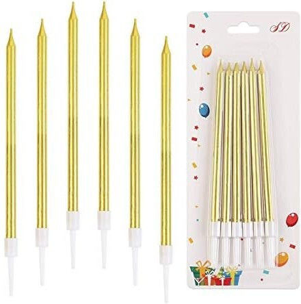 Set 6 Lumanări De Ziua De Naștere Alista Home Din Parafină 11 X 0.4 Cm Auriu Lucios