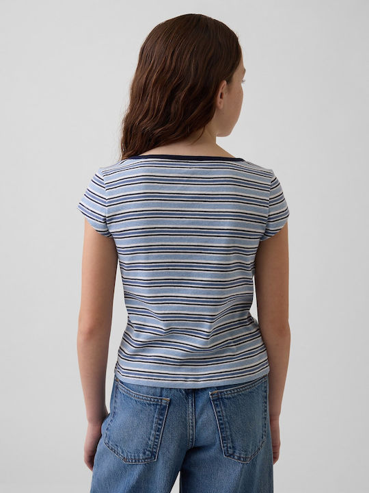 Kinderoberteile T-Shirt Blau Streifen