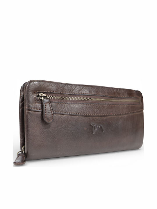Große Leder Damenbrieftasche Braun