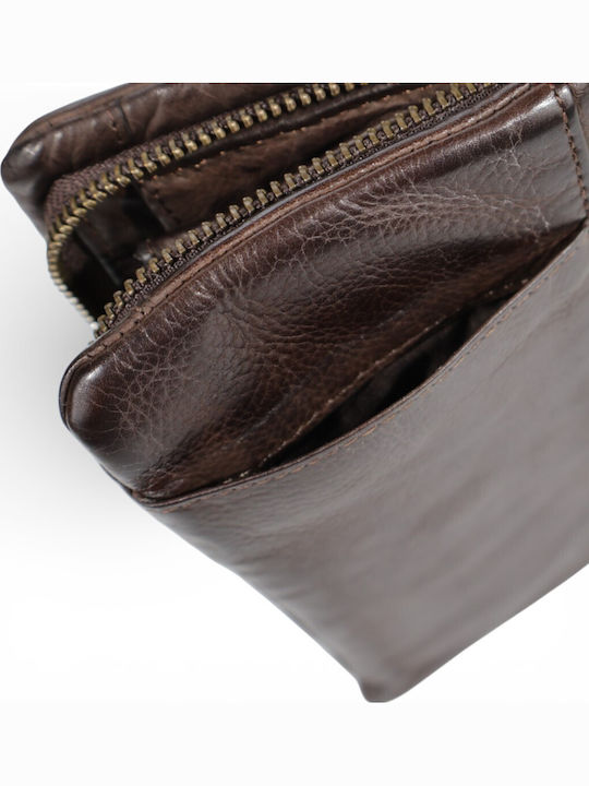Große Leder Damenbrieftasche Braun