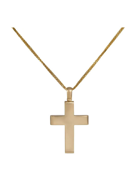 Men's Gold Cross 14K Double Sided with Chain