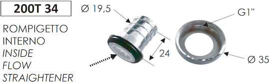 Angular Valve Remer Rubinetterie 200t34 3/4" Chrome-plated Brass Exposed Installation Glossy Finish