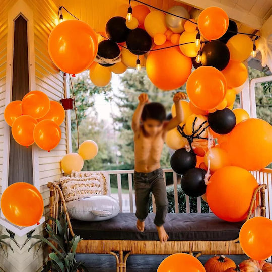 Set of 12 Birthday Latex Balloons Orange 30cm