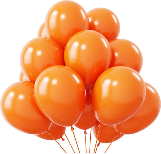 Set of 12 Birthday Latex Balloons Orange 30cm