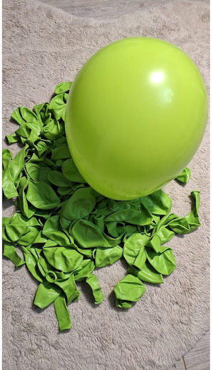 Set of 12 Birthday Latex Balloons Green 25cm