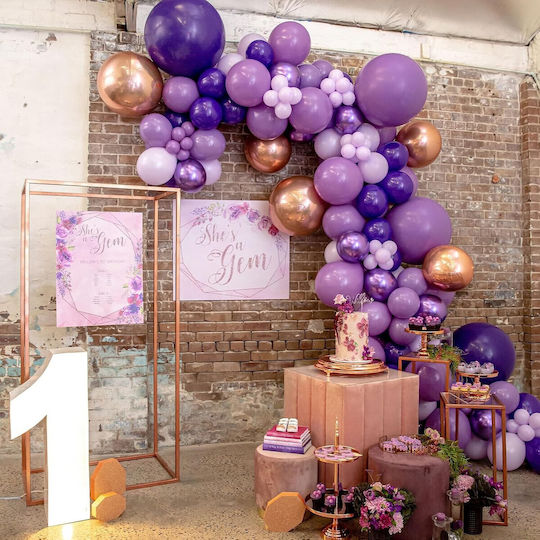 Set 12 Baloane Zi De Naștere Latex Violet 13 cm
