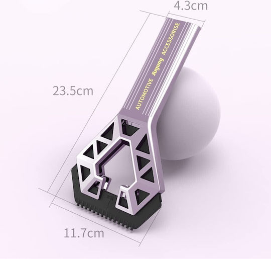 Răzuitoare de Zăpadă Auto Un Capăt Alista Home Universal Îndepărtare Zăpadă Auto Mâner Ergonomic Detasabil Geamuri Caroserie Ușor de Folosit 23.5x4.3 Cm Violet