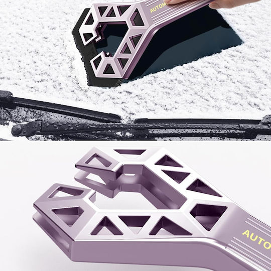 Răzuitoare de Zăpadă Auto cu Două Capete Alista Home Universal pentru Îndepărtarea Zăpezii de pe Mașină Mâner Ergonomic Detasabil Geamuri Caroserie Ușor de Folosit 61x12.5 Cm Violet