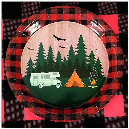 Set 10 Plăci De Unică Folosință Alista Home 23 Cm Camping Design Multicolor