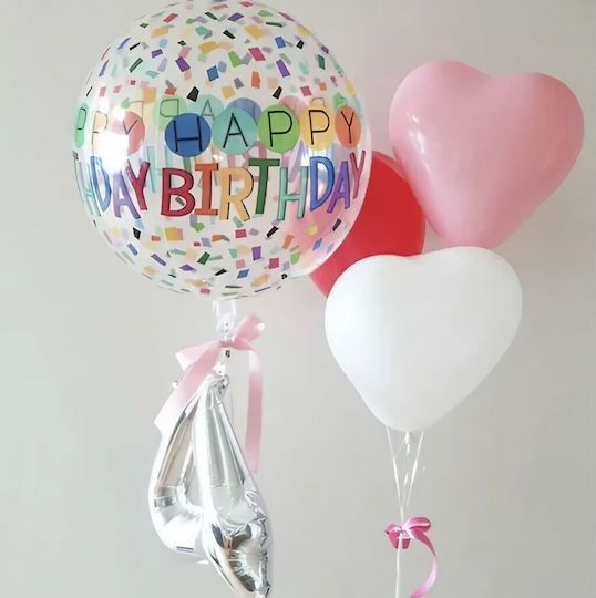 Geburtstags Luftballon Folie Jumbo Weiß 63cm