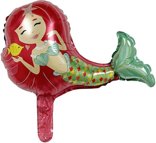 Baloane Zi De Naștere Sirenă Folie Roșii 39 cm