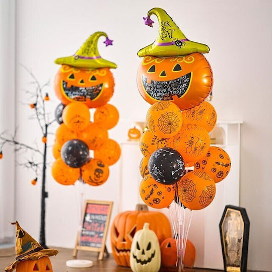 Set 5 Baloane Halloween Folie Portocalii Jumbo 87 cm