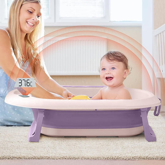 Alista Home Cadă Pliabilă Pentru Bebeluși cu Termometru Mov
